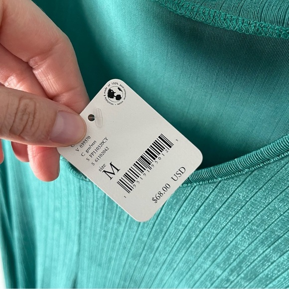 Free People Dress Women's Medium Intimately Bare It All Bodycon Slip Turquoise - Picture 8 of 14